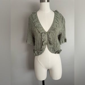 Reformation Crop Button Blouse